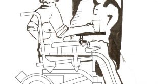 Dibujo de una persona en silla de ruedas